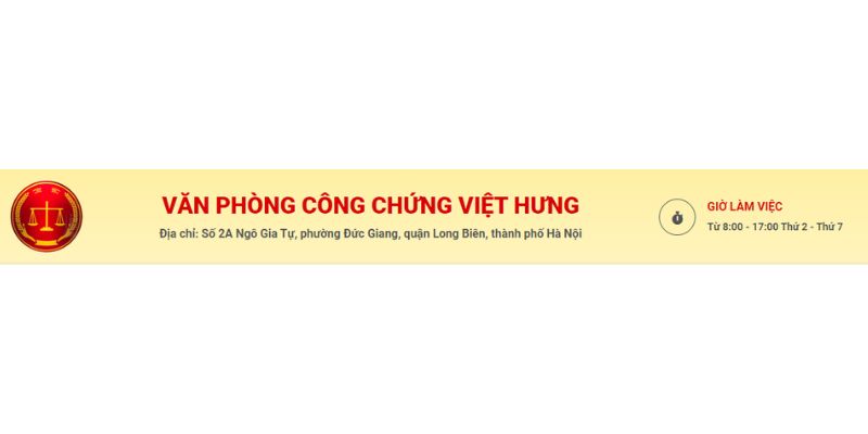 Văn phòng công chứng tại quận Long Biên