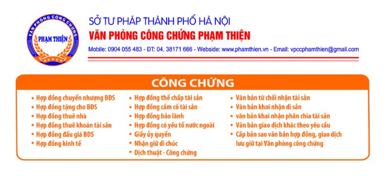 văn phòng công chứng tại quận Cầu Giấy 