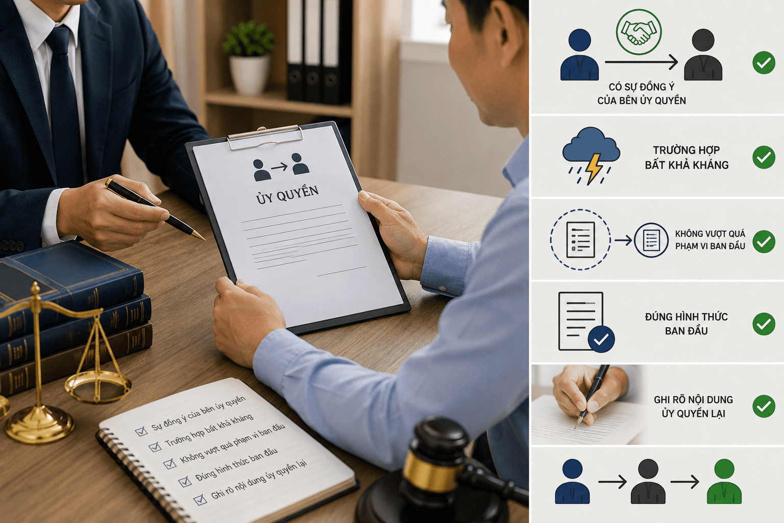 Có được ủy quyền lại cho người khác không?