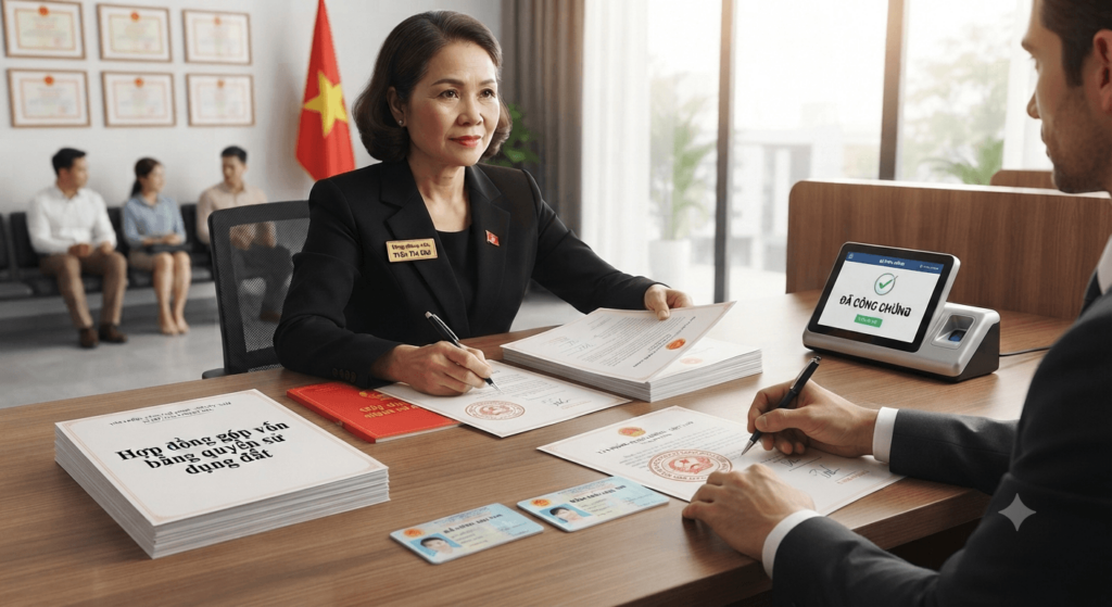 ký và công chứng hợp đồng