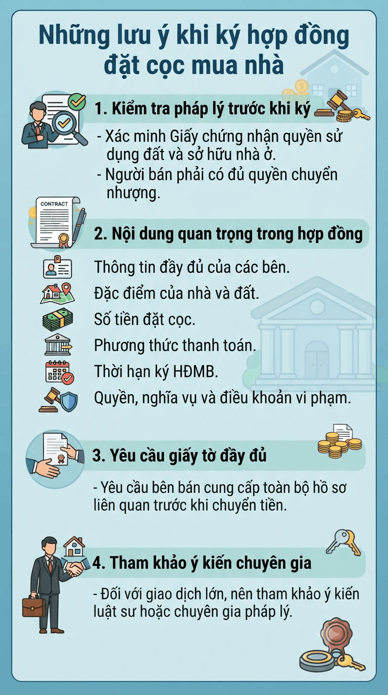 những lưu ý khi ký hợp đồng đặt cọc mua nha
